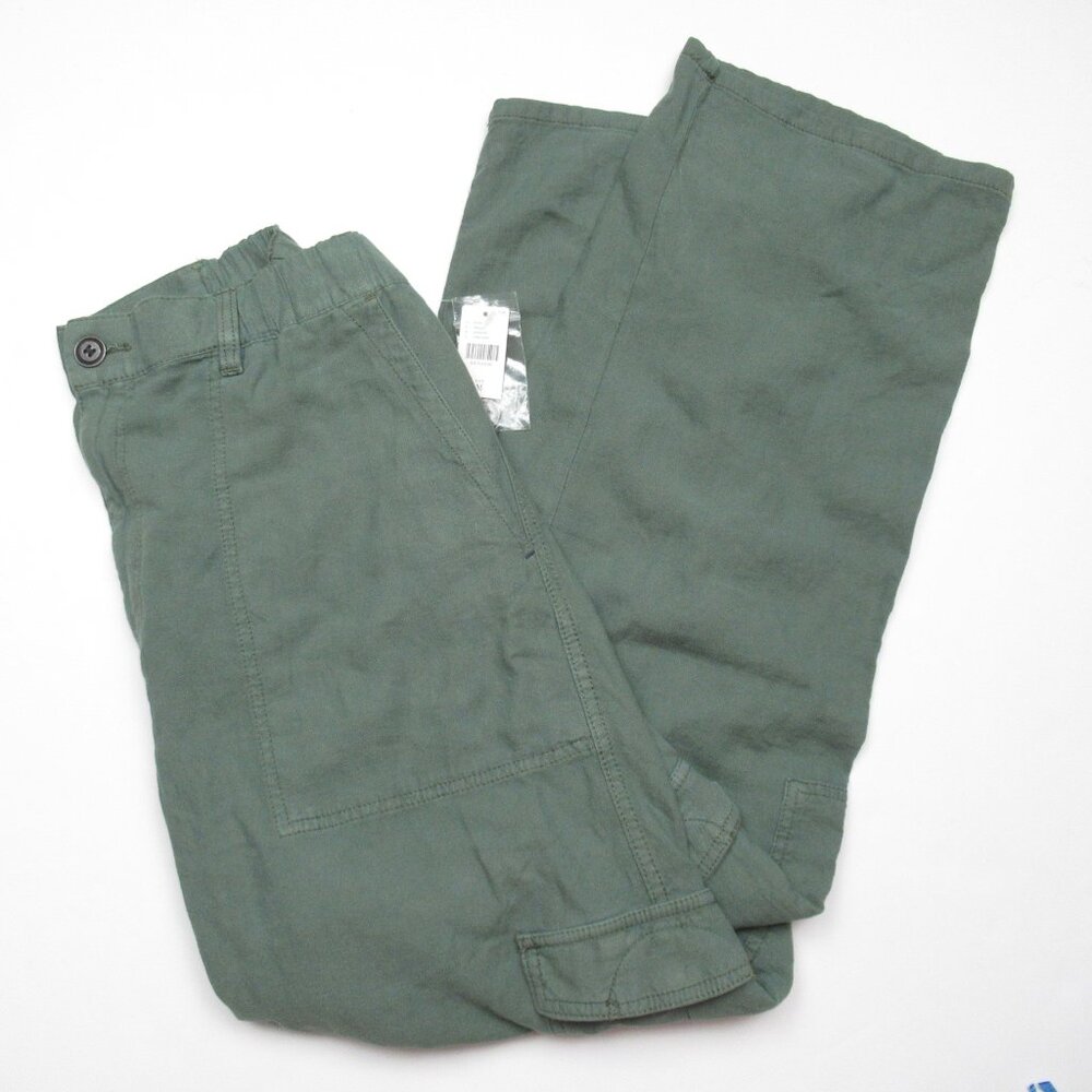 Anthropologie Pilcro Slim Linen Beach Cargo Pants Green M - Picture 5 of 11
